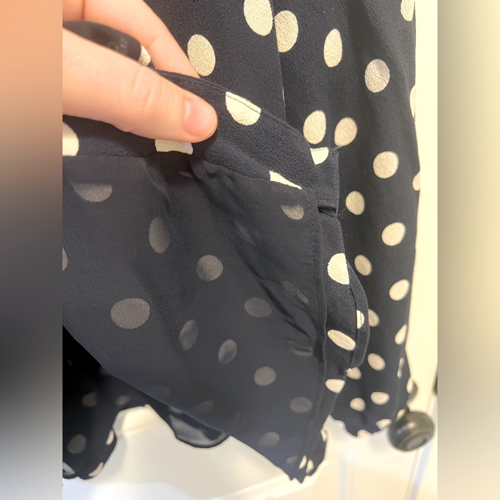 J. Crew Navy Polka Dot Peplum Blouse - Picture 4 of 9